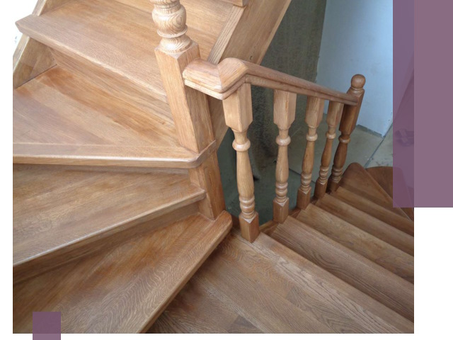 Дубовые лестницы под ключ в Череповце: изготовление и монтаж