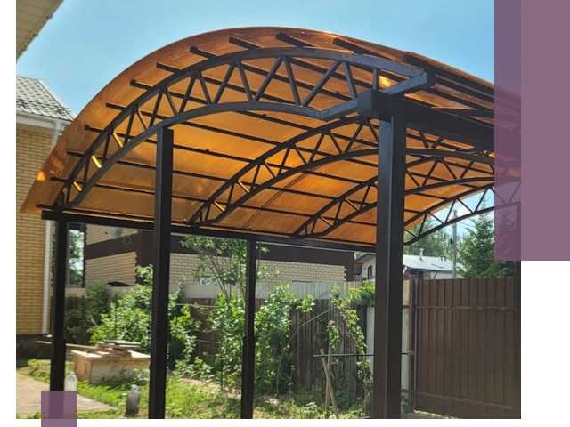 Изготовление навесов под ключ в Череповце из качественных материалов