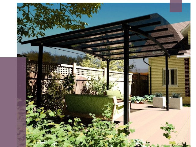 Навесы для террасы в Череповце от 13032 руб. под ключ | ПРОЛЁТ-Чрп