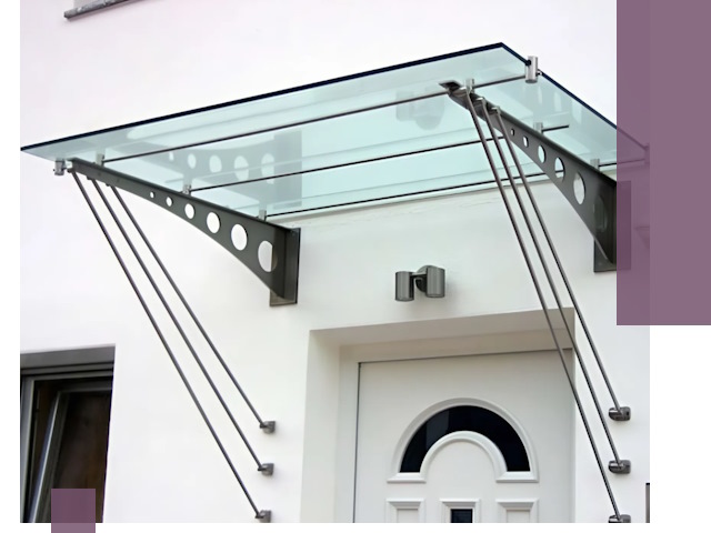 Козырьки над входом под ключ в Череповце — изготовление и монтаж