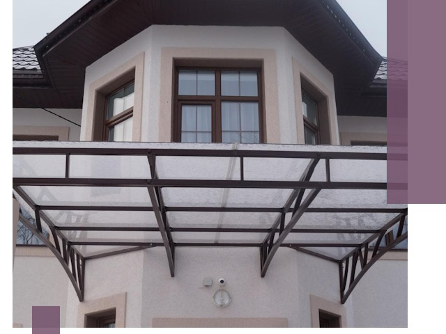 Козырьки из поликарбоната под ключ в Череповце