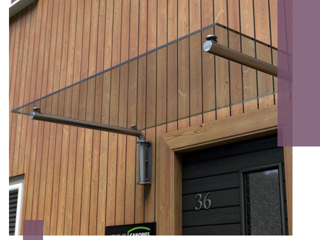 Стеклянные козырьки на входы и фасады в Череповце