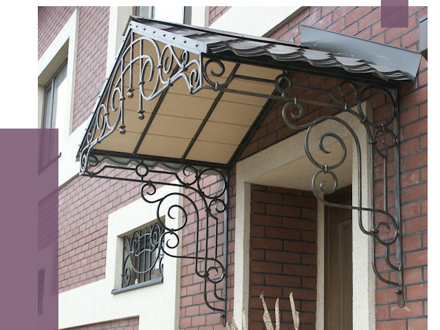 Двускатные козырьки в Череповце под ключ от 12776 руб.