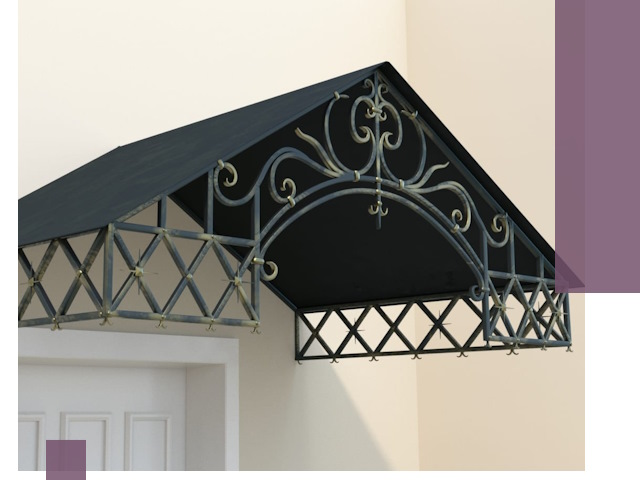 Двускатные металлические козырьки под ключ в Череповце